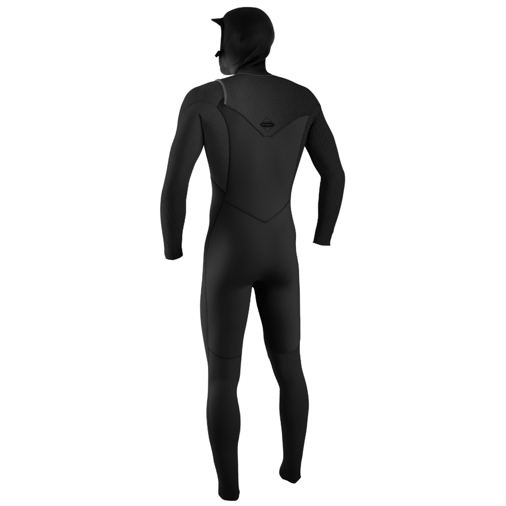 Hyperfreak 5/4+Mm Chest Zip Full W/Hood (Black/Black)
