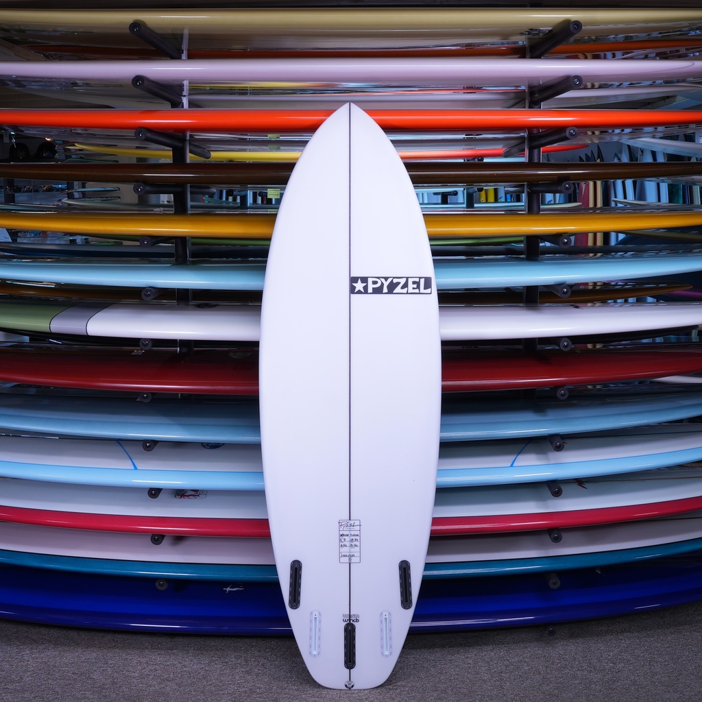 Pyzel White Tiger PU/Poly 5'7" Bottom of Board