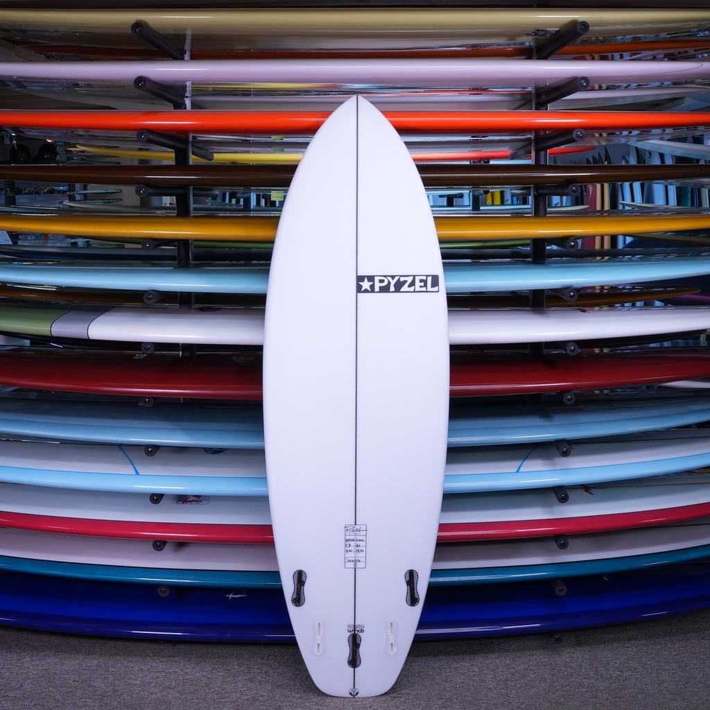 Pyzel White Tiger PU/Poly 5'8" Bottom of Board