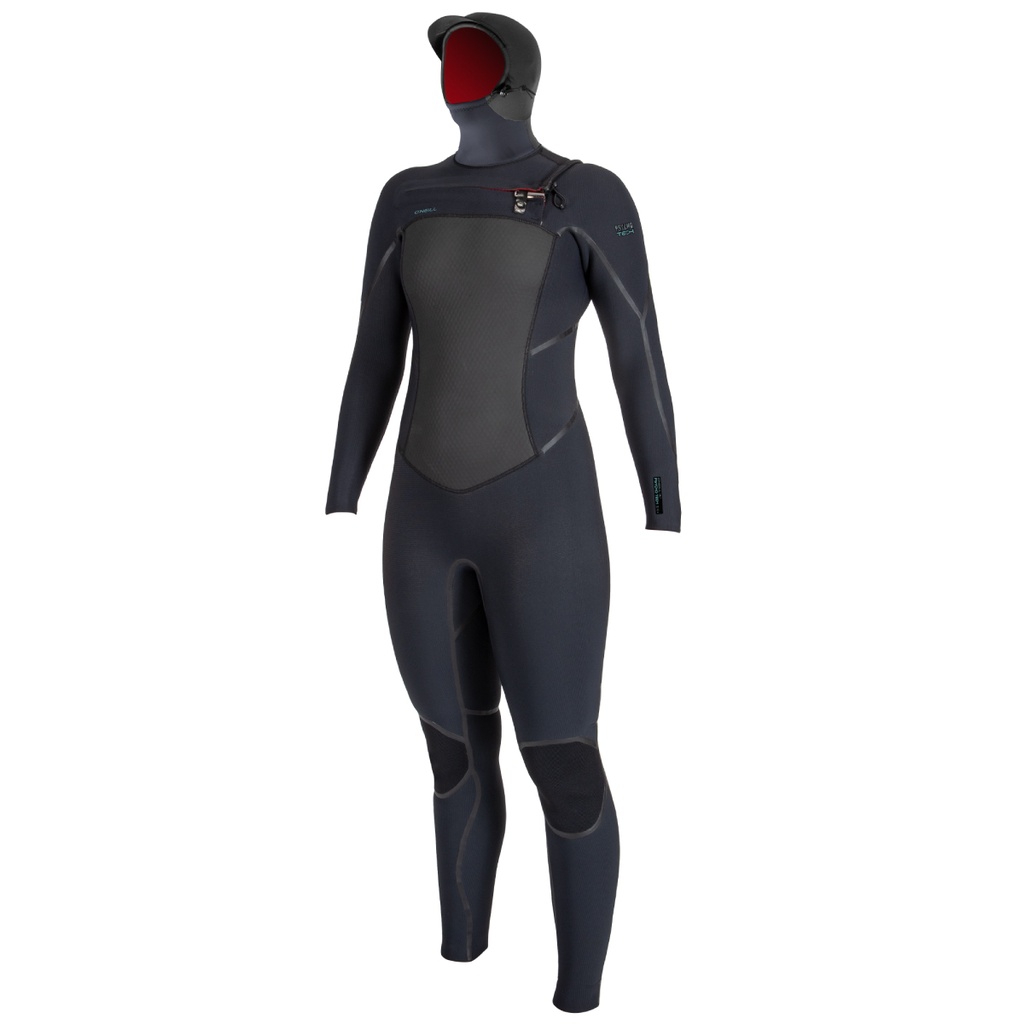 Women's Psycho Tech 5/4Mm+ Hooded Chest Zip Wetsuit (Black)
