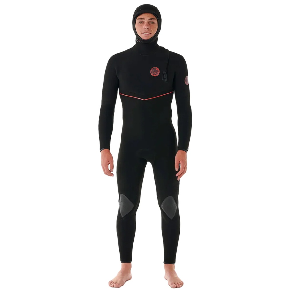 Flashbomb Fusion 5/4mm Hooded Zip Free Wetsuit (Black)