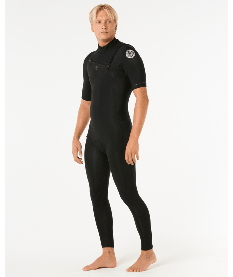 Dawn Patrol 2mm Chest Zip Short Sleeve Full Suit (Black)
