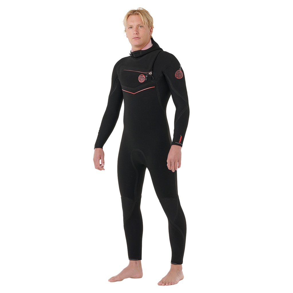 Flashbomb Fusion 5/4mm Hooded Chest Zip Wetsuit (Black)