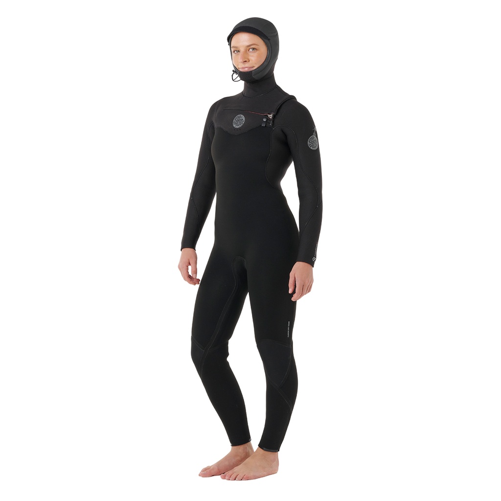 Women's Flashbomb 5/4mm Hooded Chest Zip Wetsuit (Black)