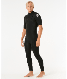 Dawn Patrol 2mm Chest Zip Short Sleeve Full Suit (Black)